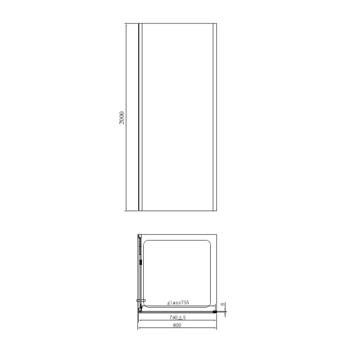 Cabină de duș pătrată Mediterraneo, Anda 80 x h200, cu ușă pivotantă, crom [3]