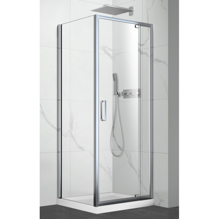 Cabină de duș pătrată Mediterraneo, Anda 80 x h200, cu ușă pivotantă, crom [1]