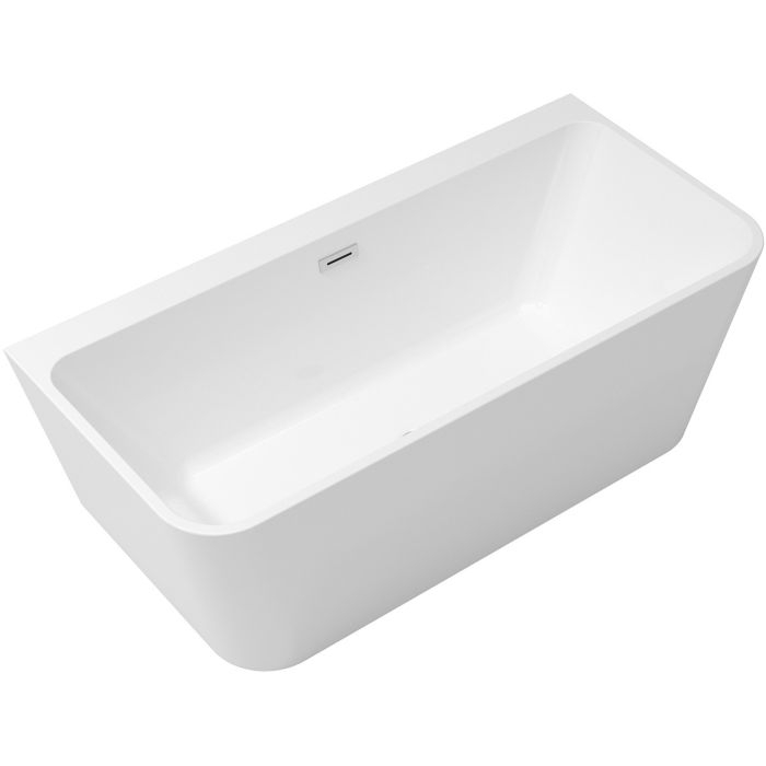 Cada acryl freestanding BTW Besco Varya 170x80 albă, cu ornamente, sifon și preaplin [5]