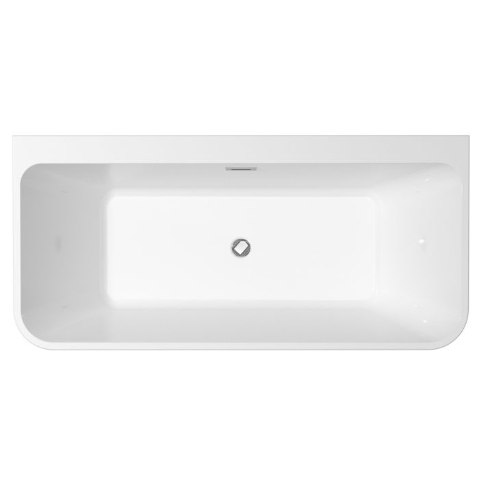 Cada acryl freestanding BTW Besco Varya 170x80 albă, cu ornamente, sifon și preaplin [2]