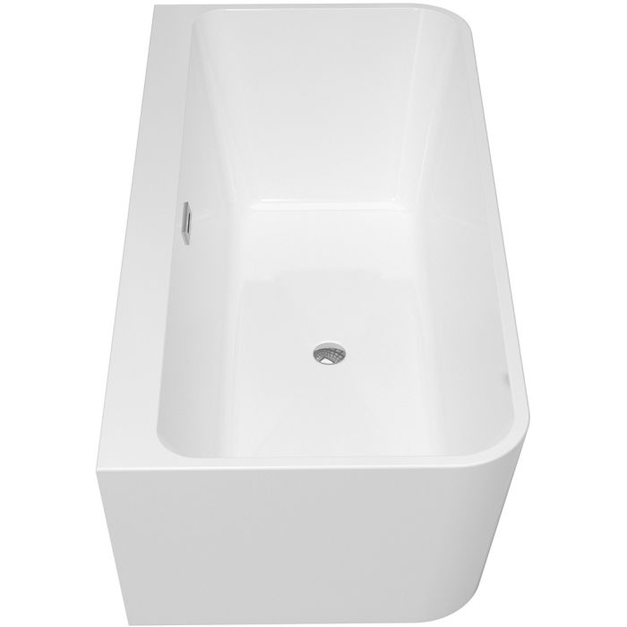 Cada acryl freestanding BTW Besco Varya 170x80 albă, cu ornamente, sifon și preaplin [7]