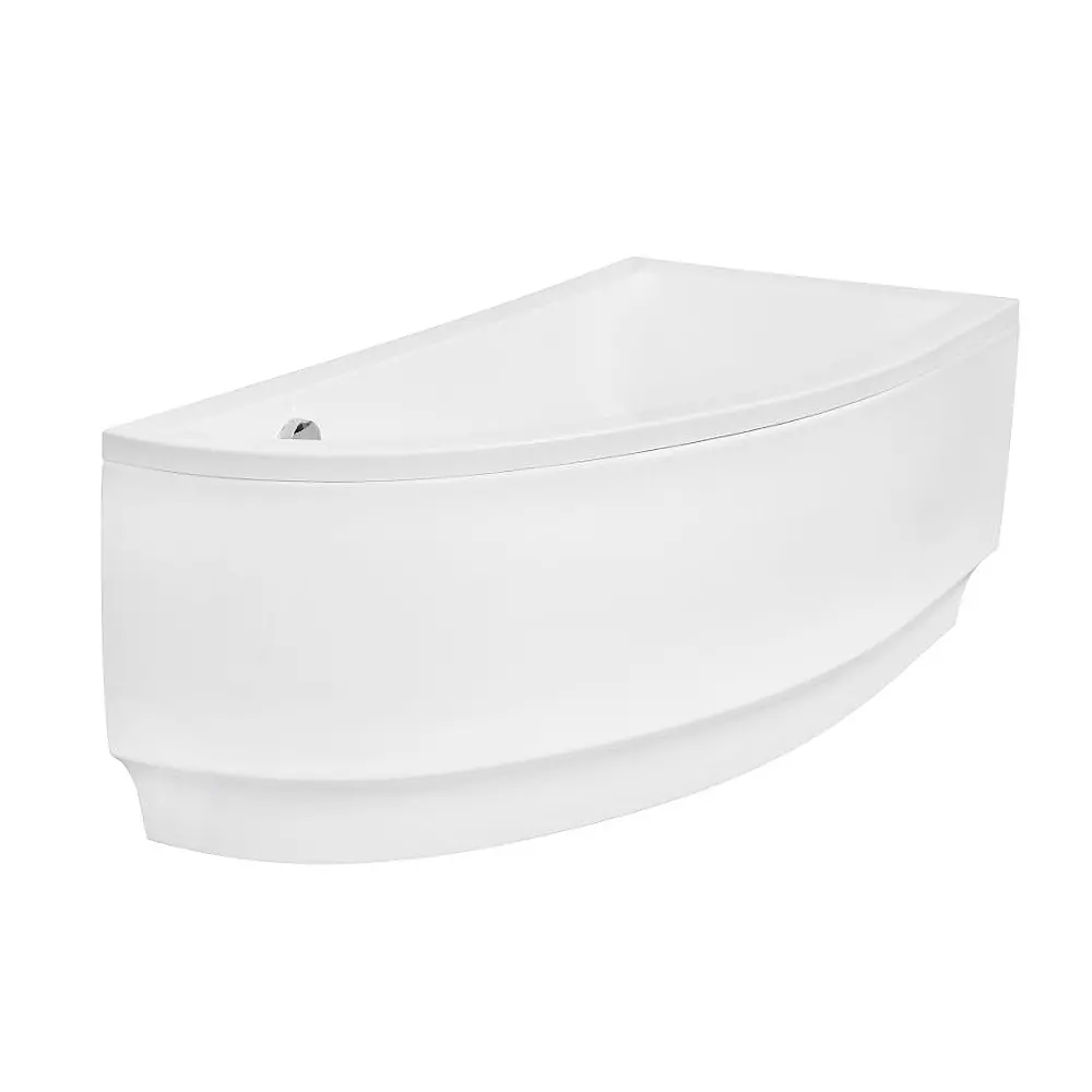 Cadă asimetrică acrilică Besco Praktika 150x70 cm, montaj dreapta, alb, picioare incluse [3]
