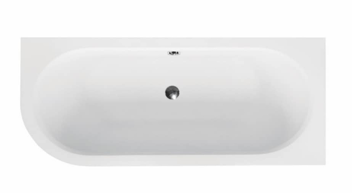 Cadă asimetrică acrilică Besco Avita 170x75 cm, montaj dreapta, alb, picioare incluse [1]