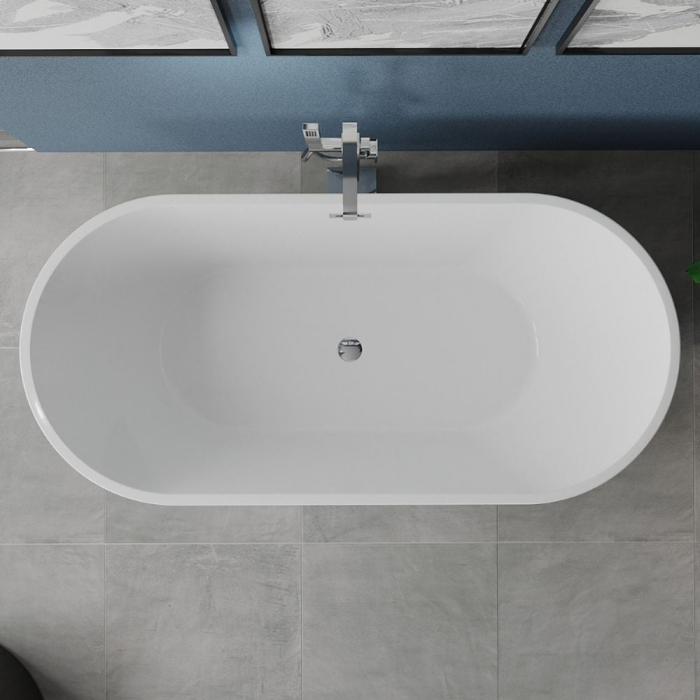Cada baie freestanding 170 x 75 cm, ovala cu preaplin Ovale Foglia [3]