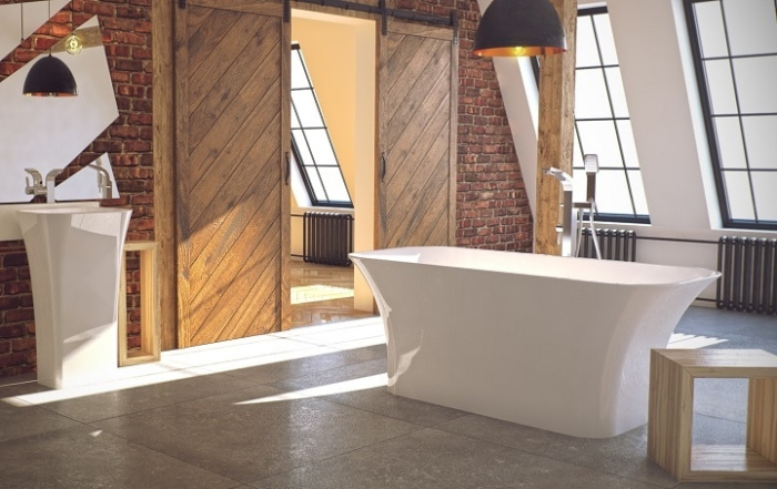 Cada freestanding Besco Assos 160x70 cm, alb [2]