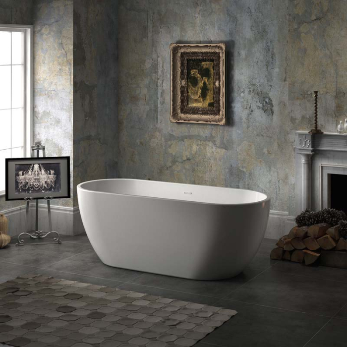 Aura P-160, cadă ovală freestanding cu instalație completă, preaplin, ventil și sifon, picioare reglabile, acril alb, 160 x 75 x 59 cm [3]