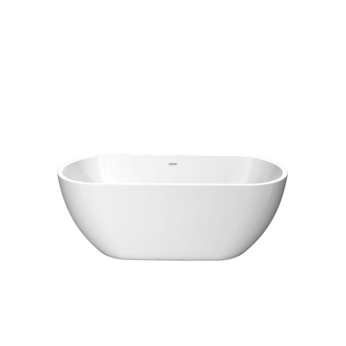 Aura P-160, cadă ovală freestanding cu instalație completă, preaplin, ventil și sifon, picioare reglabile, acril alb, 160 x 75 x 59 cm [1]