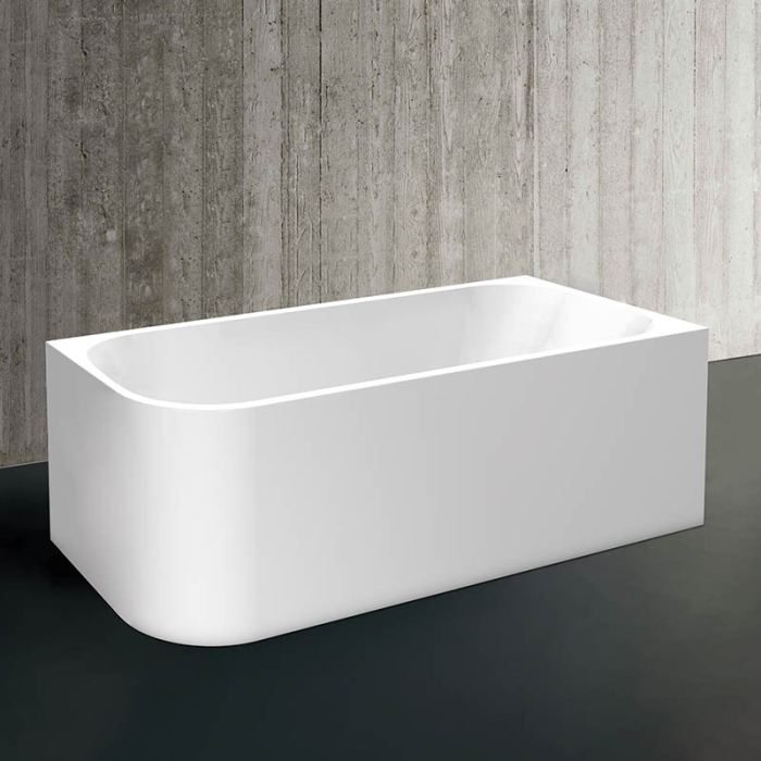 MAUGLI-R 150, cadă de colț dreaptă (pe stânga rotunjită), cu instalație completă, acril sanitar alb [2]