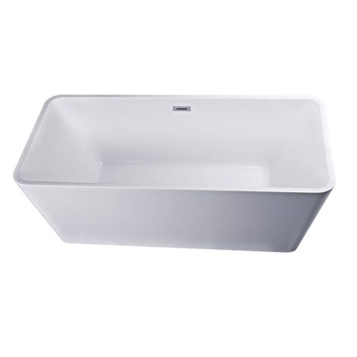 QUADRO NEW-150, cadă dreptunghiulară freestanding, cu instalație completă, acril sanitar alb [1]