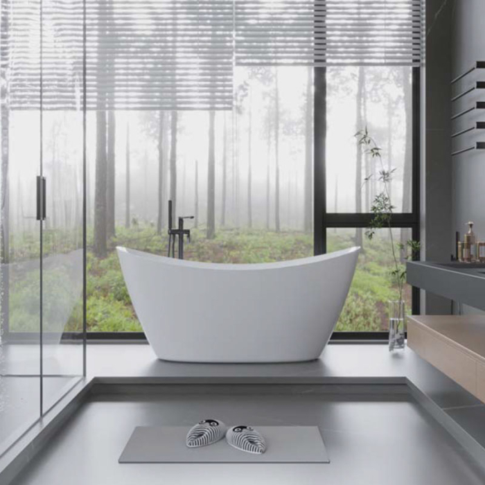 Maia 168, cadă ovală freestanding, acril alb, fără bordură, cu instalație completă și ventil Click-Clack, 167,6 x 73 x 71 cm [4]