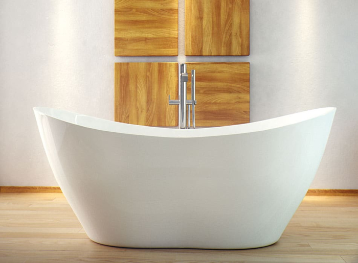 Cada freestanding Besco Viya 160x70 cm, alb lucios, acril sanitar [2]