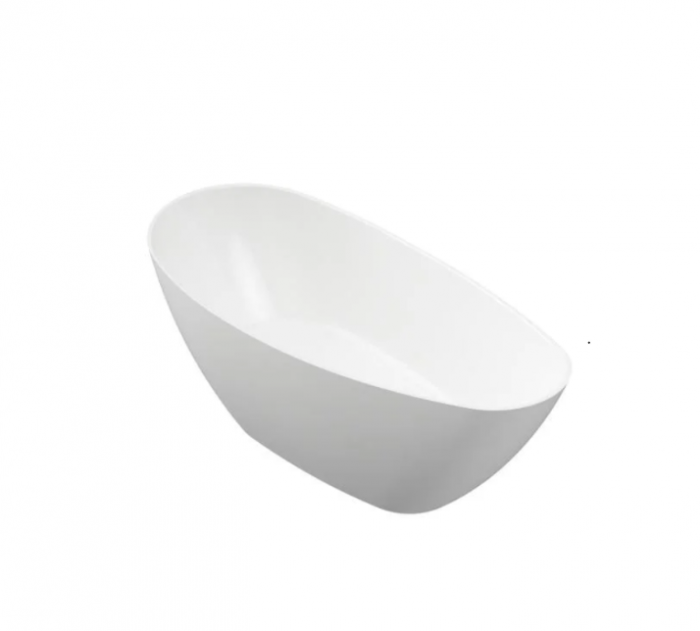 Produs cu defect estetic – Cadă PALMYRA din marmură turnată, freestanding, de mijloc, 150x70cm – alb lucios [1]