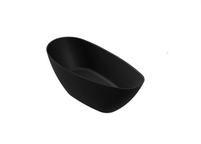 Cadă PALMYRA din marmură turnată, freestanding, de mijloc, 150x70cm - negru mat [1]