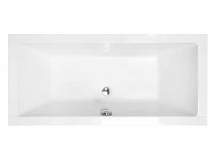 Cadă dreptunghiulară acrilică Besco Quadro 175x80 cm, alb, cu picioare incluse [1]