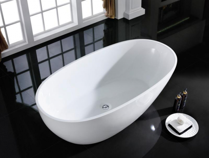 Cadă SILK din acril, freestanding, de mijloc, 170x85cm - alb lucios [1]