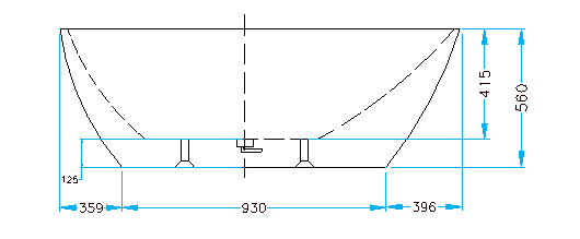 Cadă SILK din acril, freestanding, de mijloc, 170x85cm - alb mat [3]