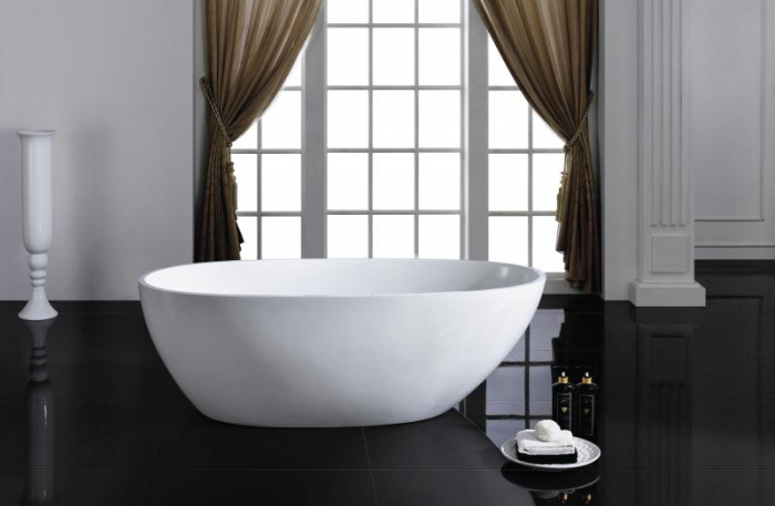 Cadă SILK din acril, freestanding, de mijloc, 170x85cm - alb mat [2]