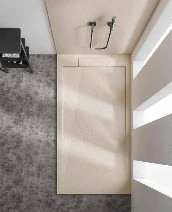Cădiță de duș STONE 120x90 cm – Marmură Turnată, Bej Mat [3]