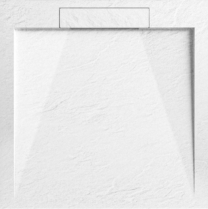 Cădiță de duș STONE 90x90 cm – Marmură Turnată, Alb Mat [1]