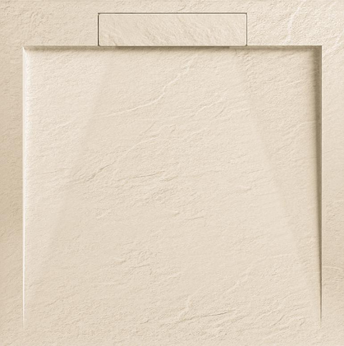 Cădiță de duș STONE 90x90 cm – Marmură Turnată, Bej Mat [1]