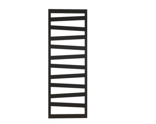Calorifer portprosop DIAGONAL BLACK 1200x500mm - negru mat [1]