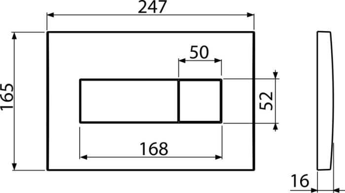 Clapetă acționare M372 crom mat – pentru rezervor WC încastrat | Design elegant și durabil [2]