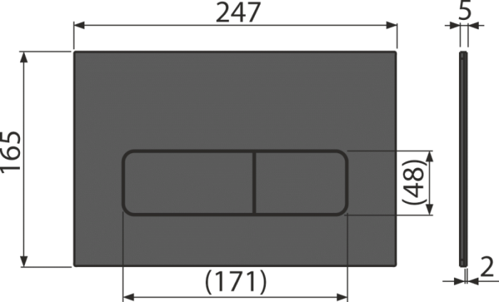 Clapetă acționare WC MOON, oțel inoxidabil, negru mat – design modern [2]