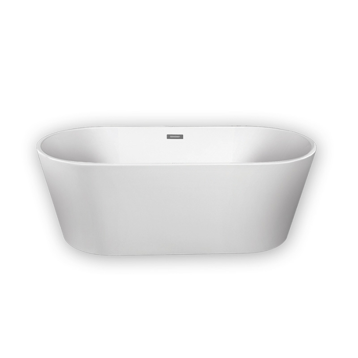 Denisa P-170, cadă ovală freestanding cu instalație completă și ventil Click-Clack, acril alb [1]