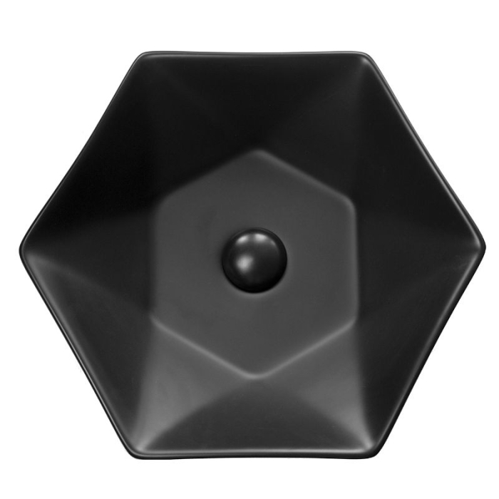 Lavoar pe blat Fluminia, Black Diamond, 49 x 49 cm, negru mat [3]