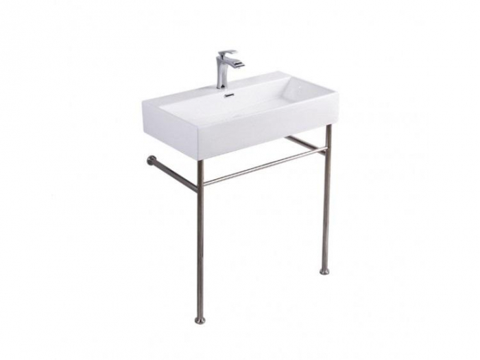 Lavoar dreptunghiular TAMPA, din porțelan, cu picioare metalice 75X42cm - alb [1]
