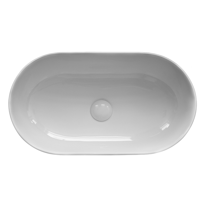 Lavoar pe blat Fluminia Ariel, oval cu bază poligonală, 55 x 31 cm, alb [3]