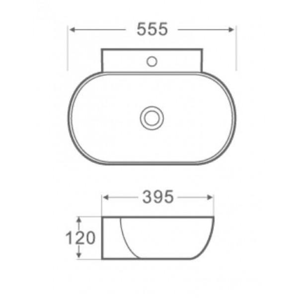 Lavoar oval DETROIT, cu montaj pe perete 56x36,5cm - Alb [2]