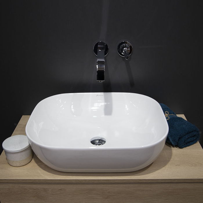 Lavoar pe blat, Fluminia, Alaska New, dreptunghiular, 50 x 40 cm, alb [6]