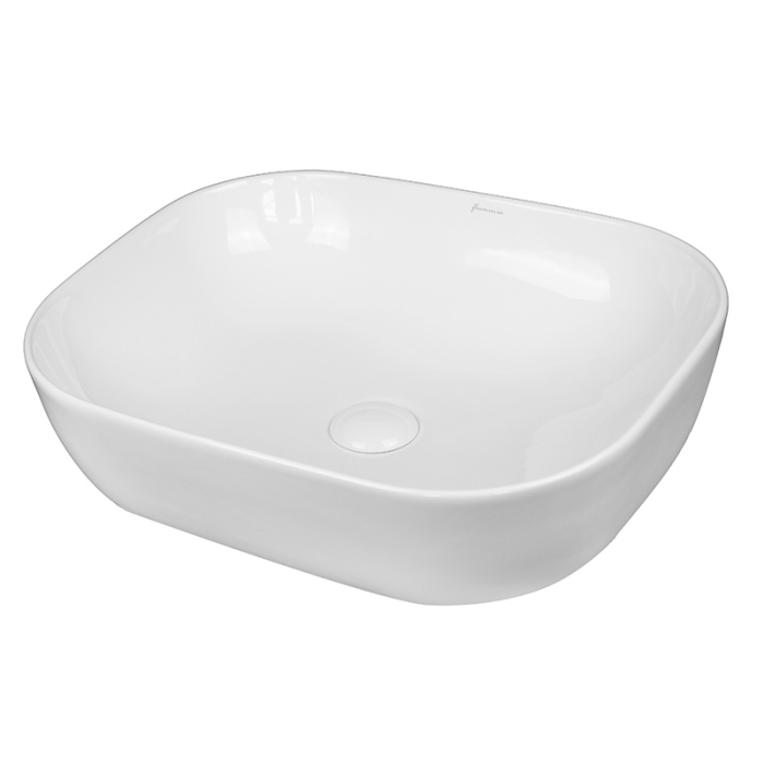 Lavoar pe blat, Fluminia, Alaska New, dreptunghiular, 50 x 40 cm, alb [1]