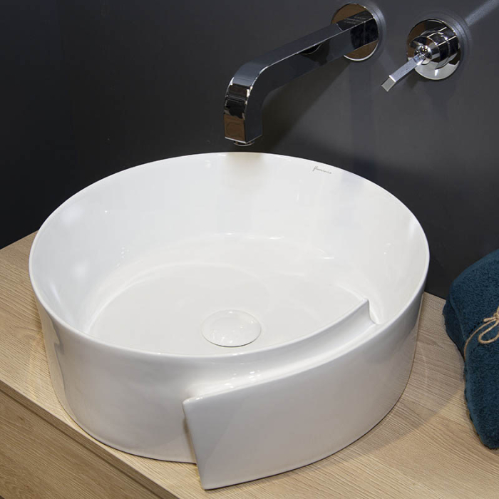 Lavoar pe blat Fluminia Amor, rotund, diametru 44 cm, alb [7]