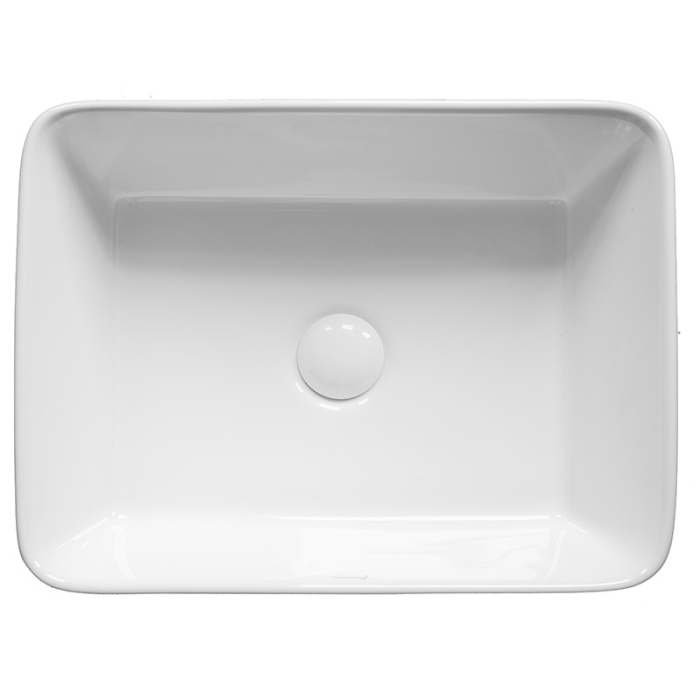 Lavoar pe blat Fluminia Ares, dreptunghiular, 48 x 37 cm, alb [3]