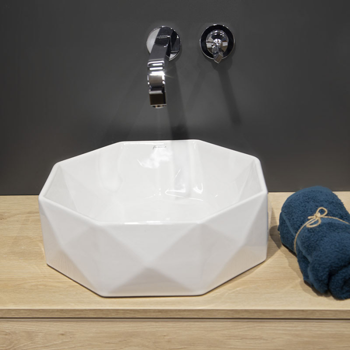 Lavoar pe blat, Fluminia, Briliant, octogonal, 41.5 x 41.5 cm, alb [7]