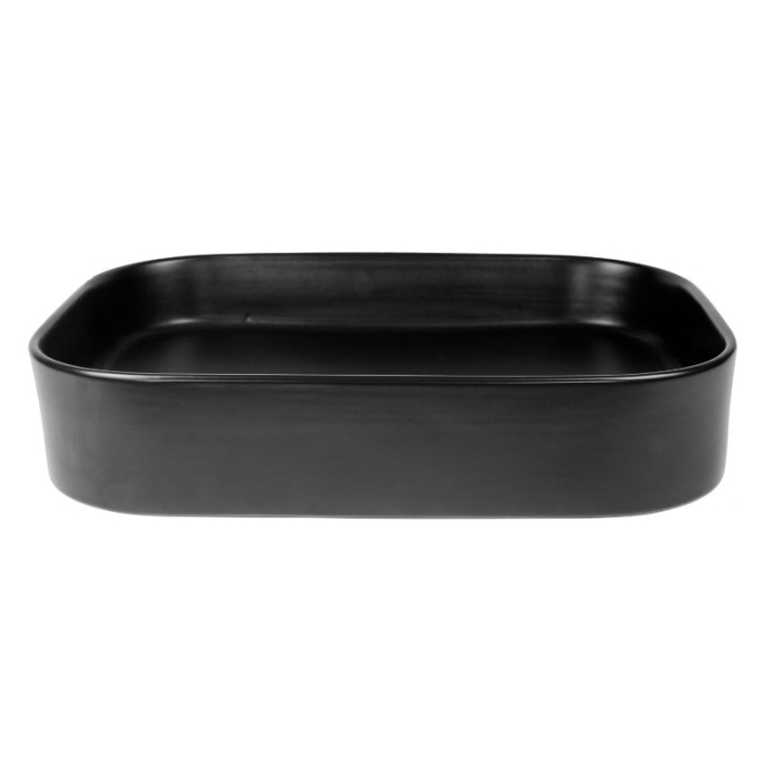 Lavoar pe blat Fluminia Capri 55, dreptunghiular, 55 x 38 cm, negru mat [2]