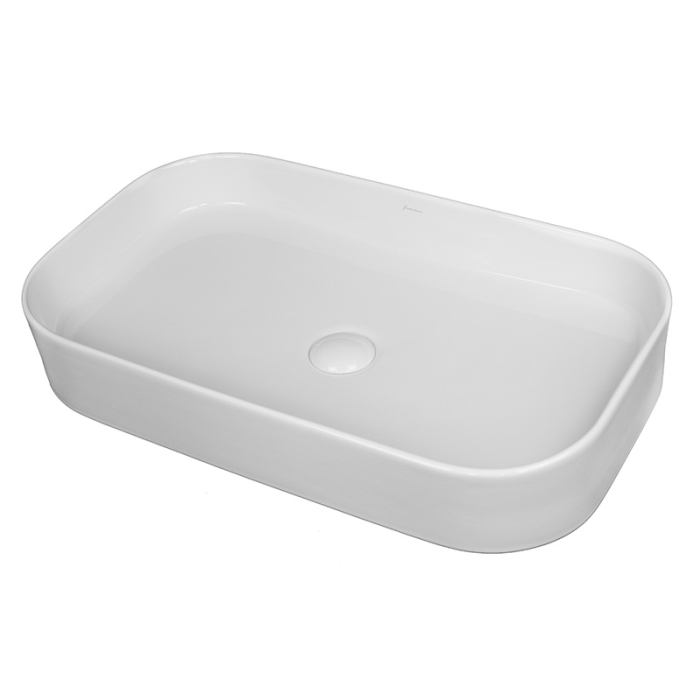 Lavoar pe blat Fluminia Capri 65, dreptunghiular, 65 x 38 cm, alb lucios [1]
