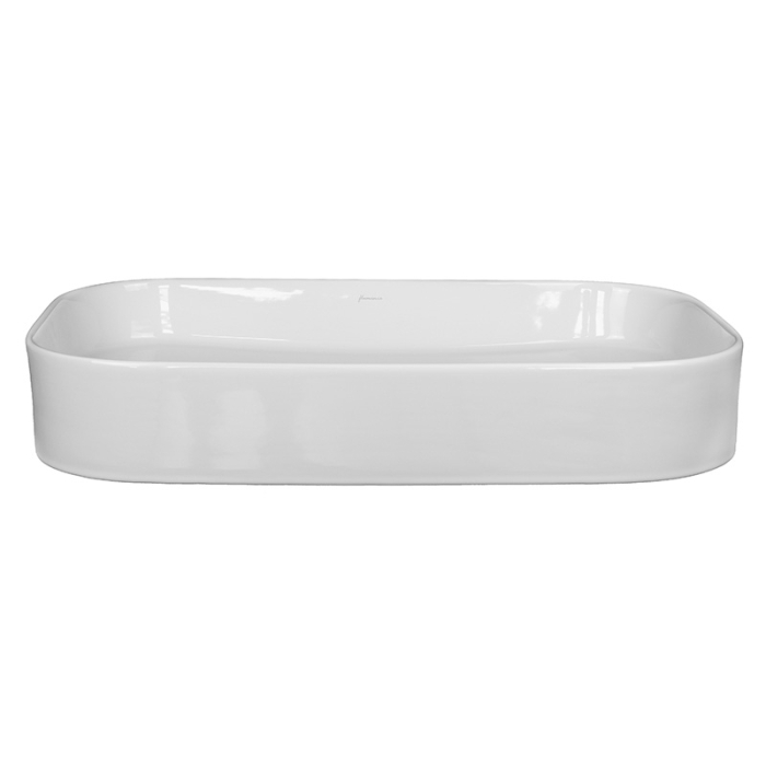 Lavoar pe blat Fluminia Capri 65, dreptunghiular, 65 x 38 cm, alb lucios [4]