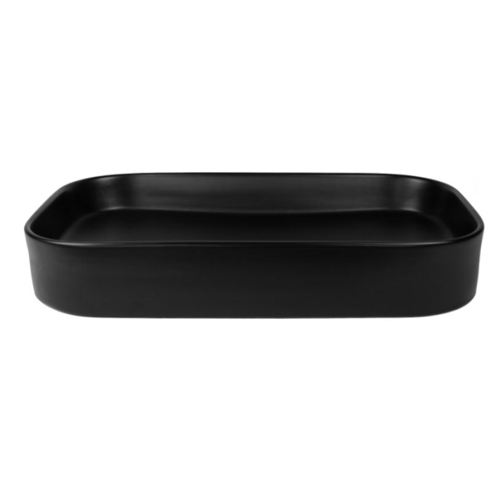 Lavoar pe blat Fluminia Capri 65, dreptunghiular, 65 x 38 cm, negru mat [2]
