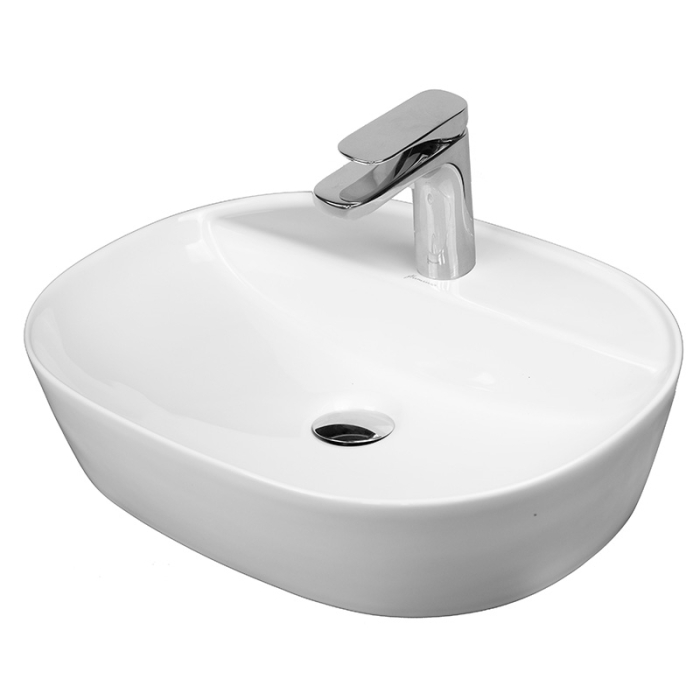 Lavoar pe blat Fluminia, Cassandra 50, oval, 50 x 38 cm, alb [1]