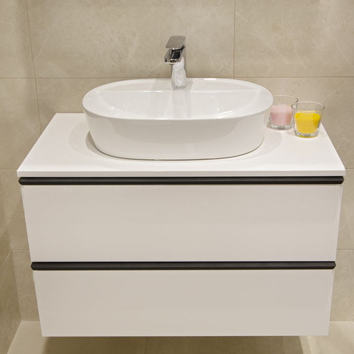 Lavoar pe blat Fluminia, Cassandra 50, oval, 50 x 38 cm, alb [8]