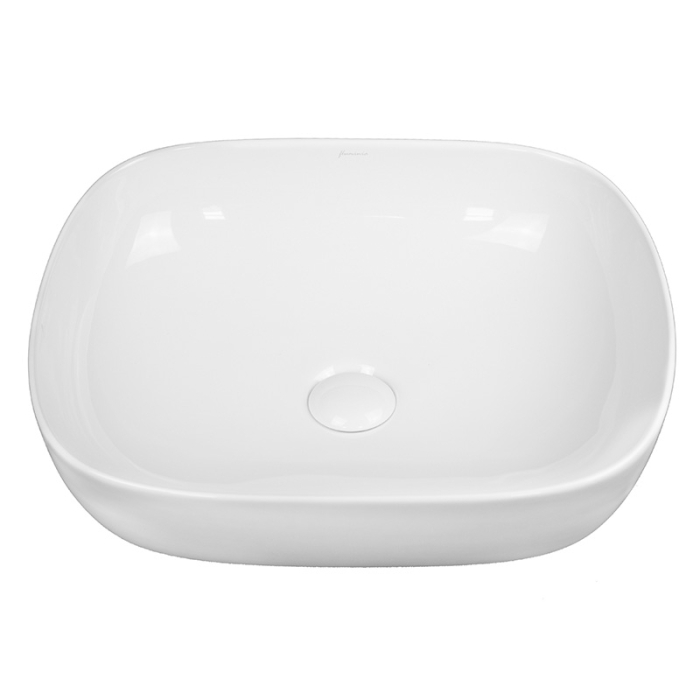 Lavoar pe blat Fluminia Crius White, dreptunghiular, 45,5 x 32 cm, alb [6]