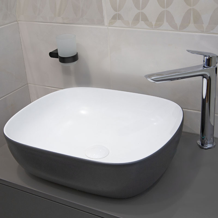 Lavoar pe blat, Fluminia, Indus, dreptunghiular, 48.5 x 39.5 cm, alb-gri [7]