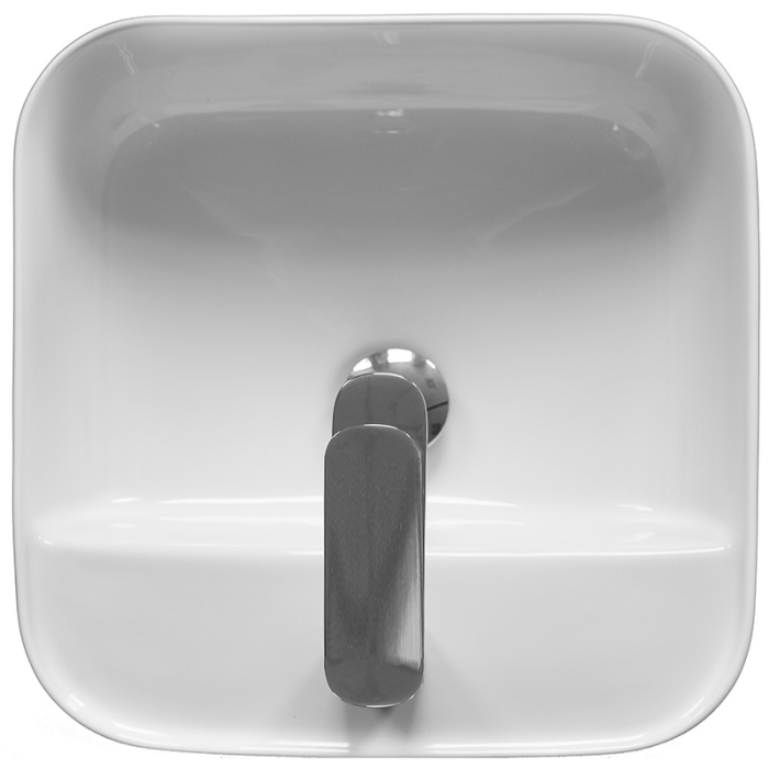 Lavoar pe blat Fluminia Juno-38, pătrat, 38,5 x 38,5 cm, alb [3]