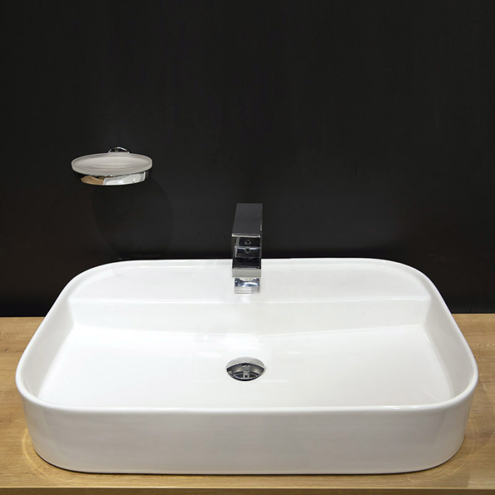 Lavoar pe blat Fluminia Juno, 65 cm, dreptunghiular, 65 x 45 cm, alb [4]