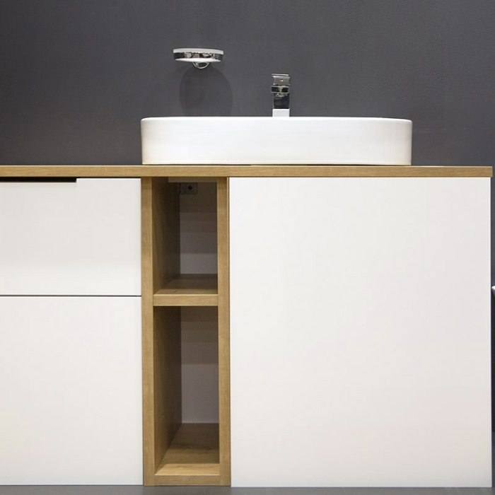 Lavoar pe blat Fluminia Juno, 65 cm, dreptunghiular, 65 x 45 cm, alb [6]