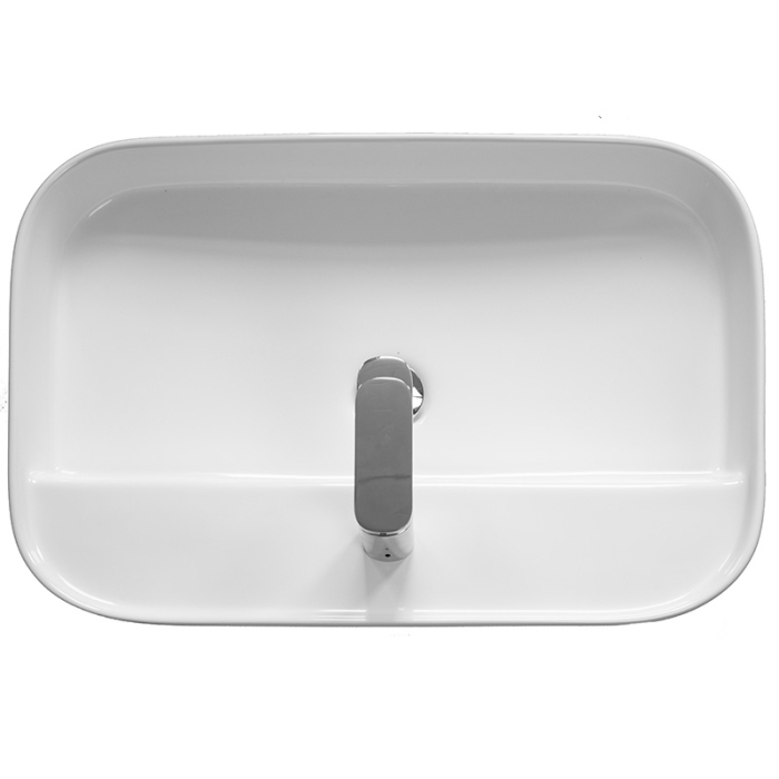 Lavoar pe blat Fluminia Juno, 65 cm, dreptunghiular, 65 x 45 cm, alb [2]