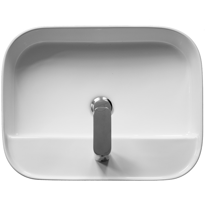 Lavoar pe blat Fluminia Juno, dreptunghiular, 55 x 45 cm, alb [3]